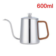 Load image into Gallery viewer, Drip Kettle 350ml 600ml Coffee Tea Pot Teflon Non-Stick Food Grade Stainless Steel Gooseneck Drip Kettle Swan Neck Thin Mouth