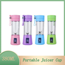 Load image into Gallery viewer, USB Portable Rechargeable Mini Electric Juicer Machine Smoothie Bottle Fruit Mixer Cup Juice Blenders
