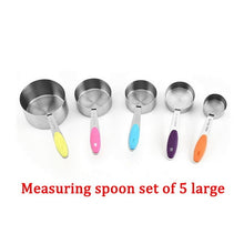 Load image into Gallery viewer, 10 Piece Measuring Cups Measuring Spoons Set Stainless Steel Measuring Cup Spoon For Baking Tea Coffee Kitchen Measuring Tools
