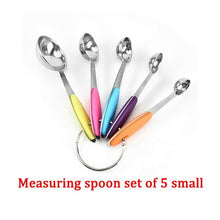 Load image into Gallery viewer, 10 Piece Measuring Cups Measuring Spoons Set Stainless Steel Measuring Cup Spoon For Baking Tea Coffee Kitchen Measuring Tools
